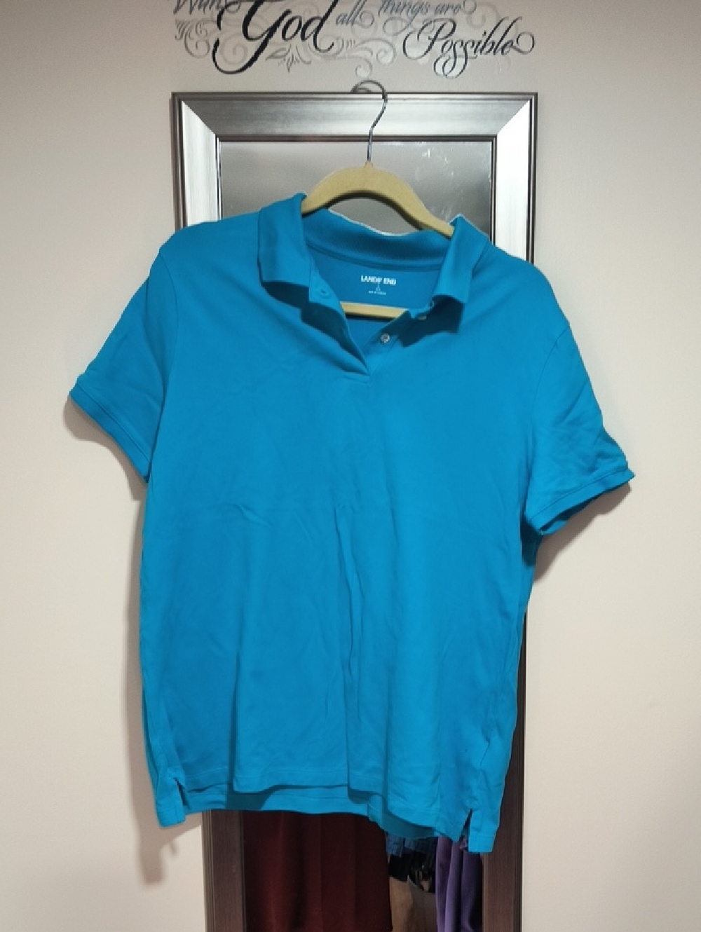 Lands' End Women's Short Sleeve Polo - Bright Turquoise